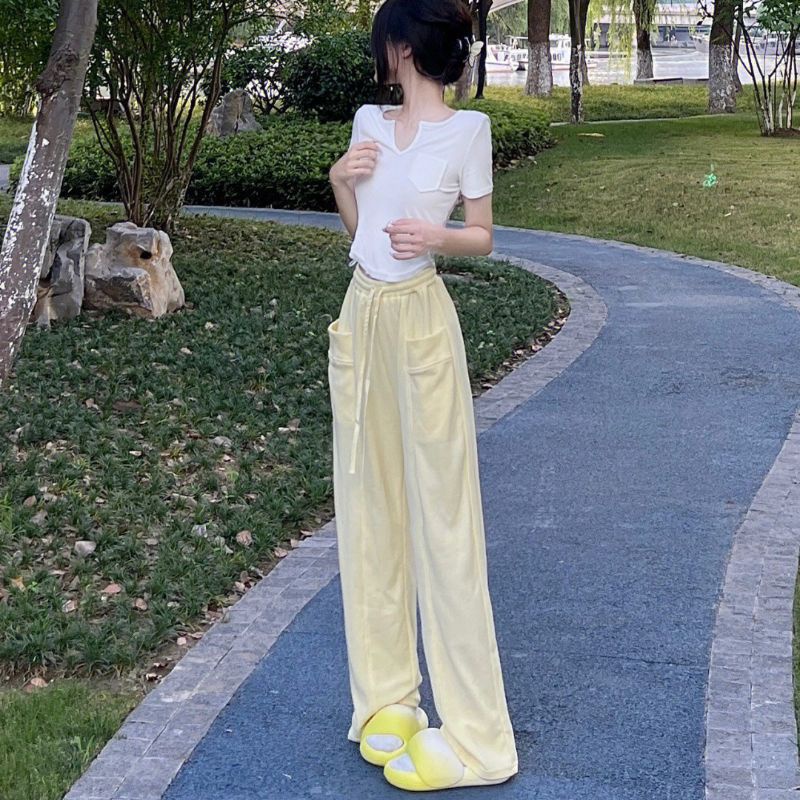 Quần Dài Lưng Cao Dáng Rộng Thời Trang Mùa Thu Mới 2022 Cho Nữ