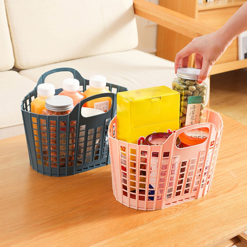 Giỏ Đựng Đồ Dùng Có Tay Cầm Thiết Kế Đục Lỗ Tiện Dụng Cho Nhà Tắm