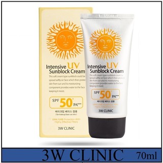 Kem chống nắng 3W Clinic Intensive UV Sunblock Cream SPF 50+ PA+++ Hàn Quốc [Hộp 70ml]
