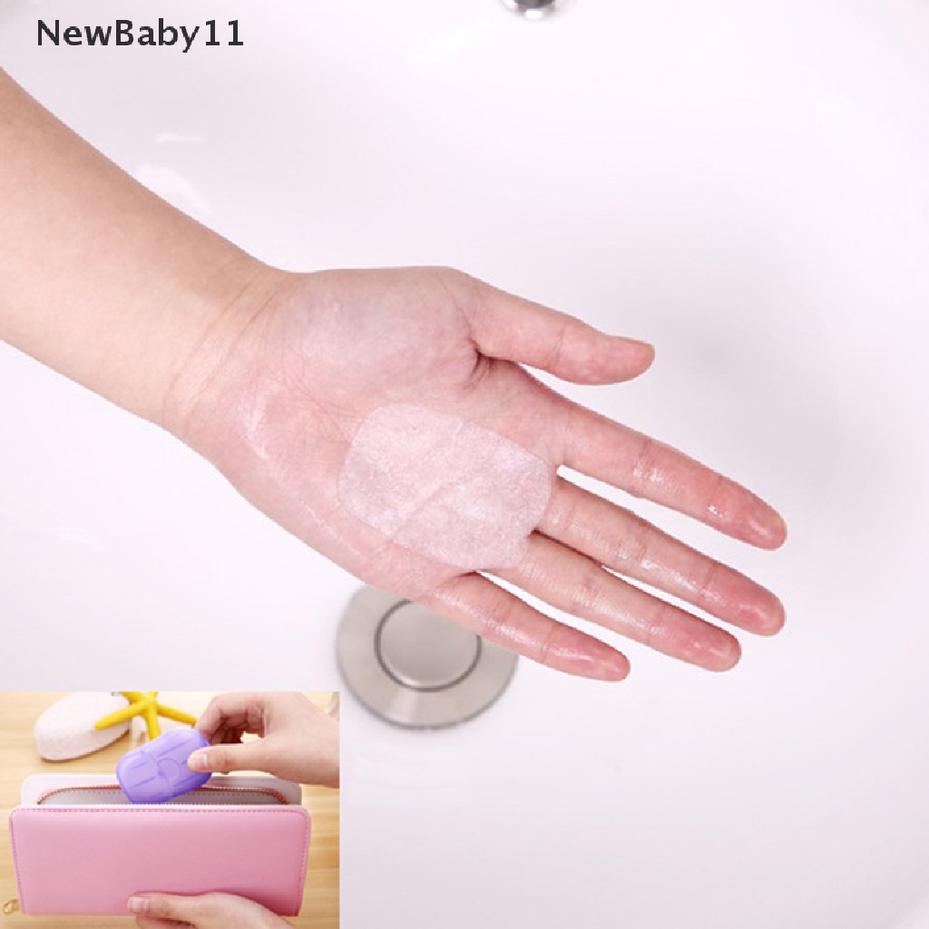 Hộp 20 Miếng Xà Phòng Giấy Rửa Tay Dùng Khi Đi Du Lịch