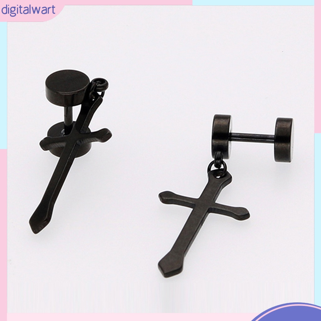 Dg✌❤ 1 Khuyên Tai Thép Titan Hình Thánh Giá