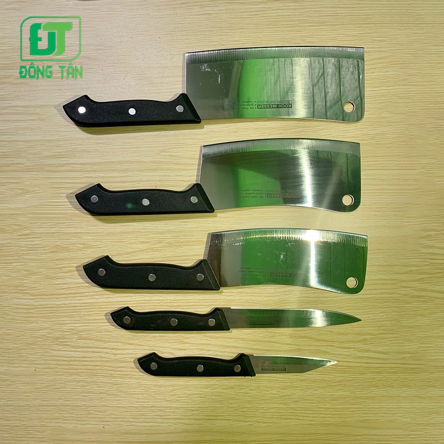 Bộ Dao Bếp Thái Lan 5 Món Bằng Inox, Kiểu Dáng Thon Gọn Không Gỉ Cực Kỳ Sắc Bén Hàng Nhập Khẩu
