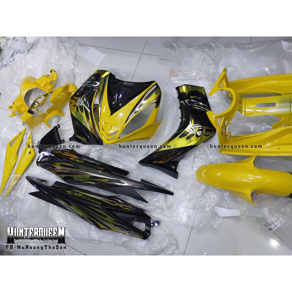 Tem rời xe Exciter 2009 đẹp - Exciter RX đen vàng, chất liệu candy - Kéo qua để xem thêm mẫu tem