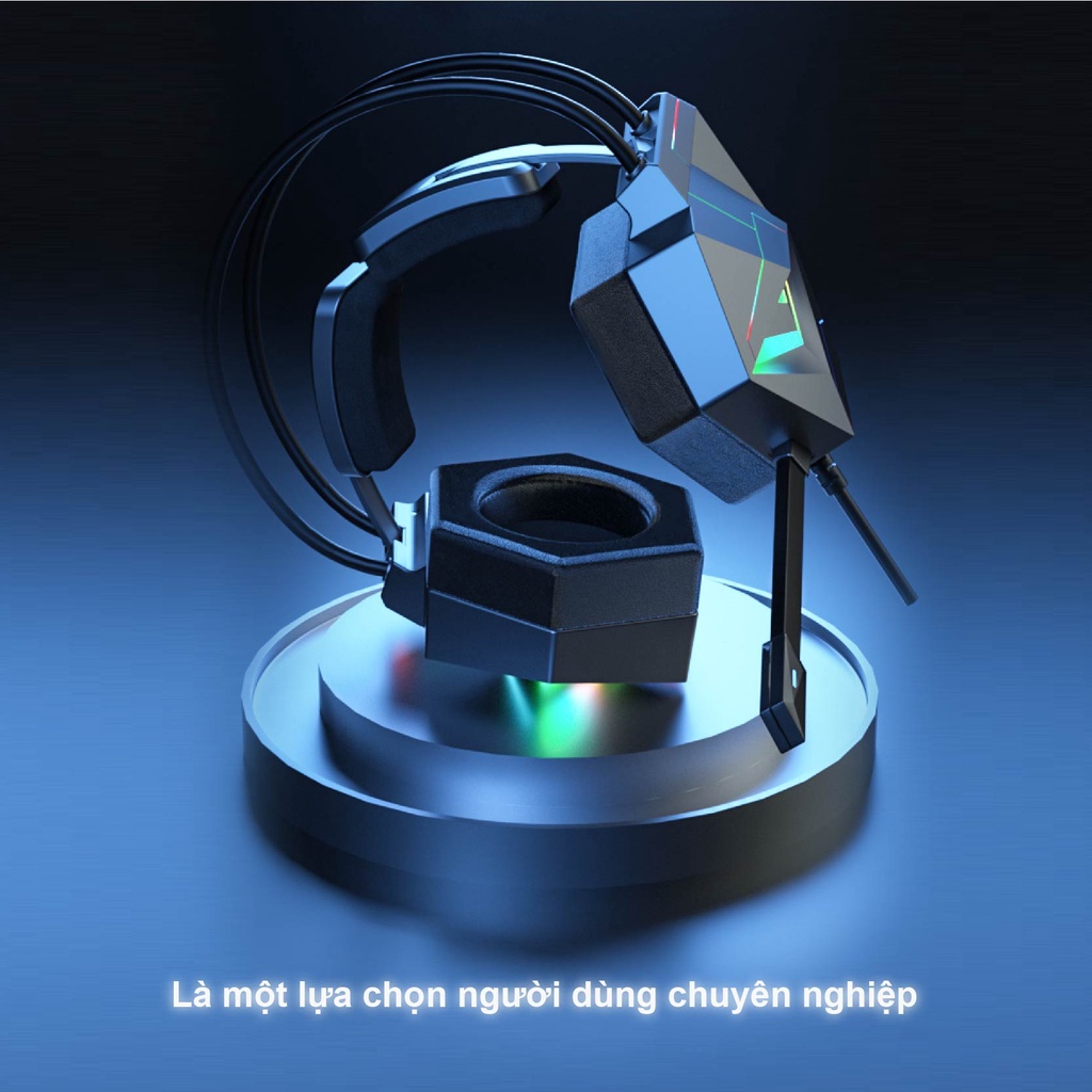 Tai nghe chụp tai chơi game ONIKUMA X10 có mic tích hợp đèn RGB giảm tiếng ồn,Headphone Gaming, Cho PC/ Laptop/ Máy tính