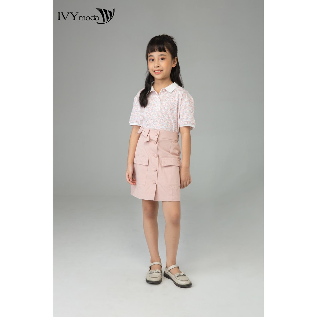 Áo thun hoa cổ đức bé gái IVY moda MS 57G0969