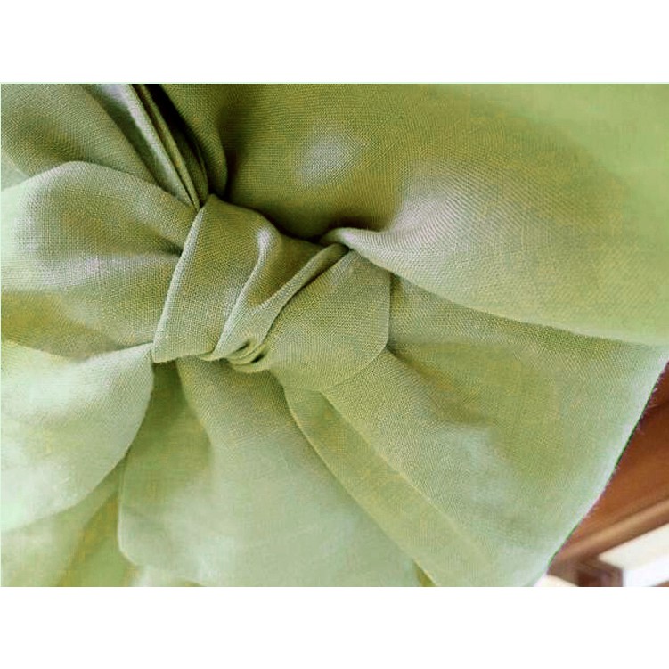☜✉❁Bơ màu xanh lá cây bông vải lanh váy matcha nhỏ tươi mát sinh viên thắt nơ eo Hàn Quốc