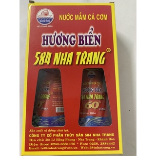 Combo 2 chai nước mắm cá cơm hương biển 584 nha trang 60 độ đạm - chai 200ml
