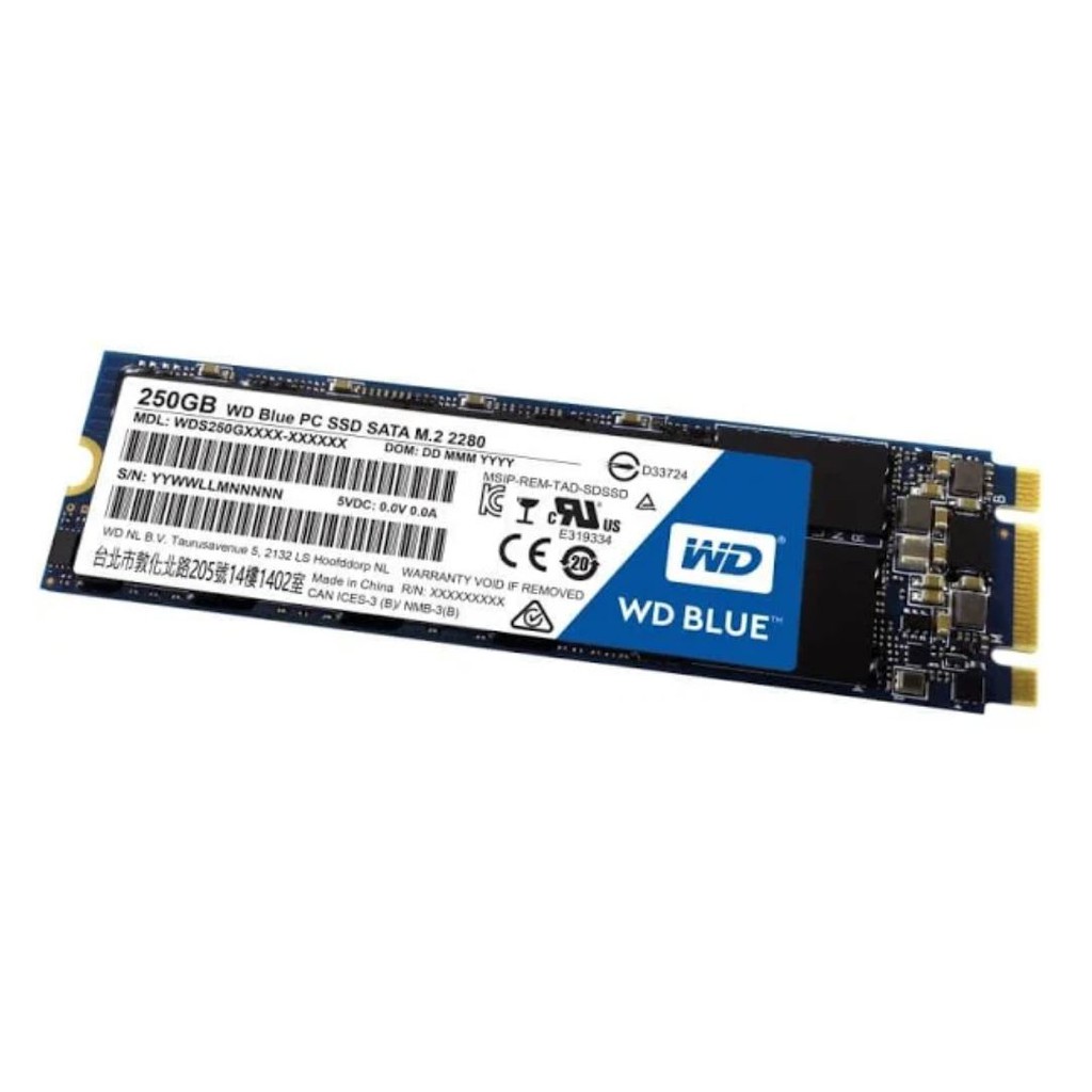 Ổ cứng SSD WD Blue 250GB M.2 2280 NVMe MDL: WS250G1B0B