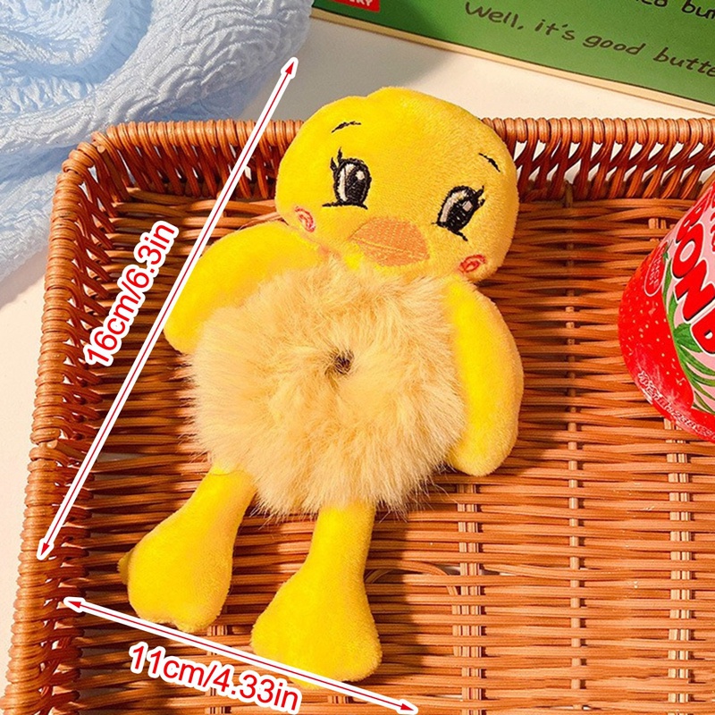 Dây Cột Tóc Lông Nhung Co Giãn Hình Gấu / Thỏ / Pikachu Dễ Thương Cho Bé Gái