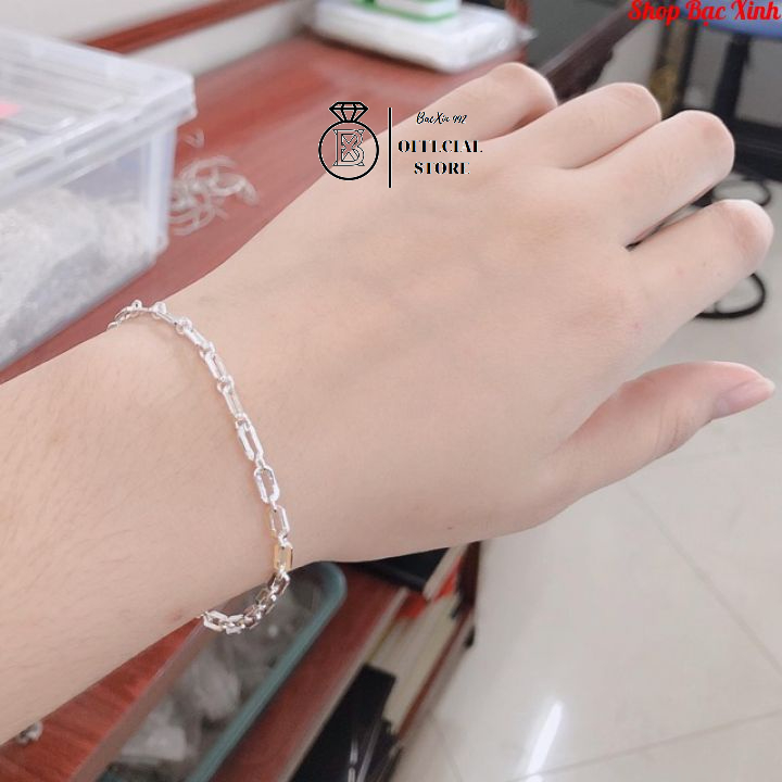 Lắc tay xích nữ Bạc ta , sáng bóng , hot hit