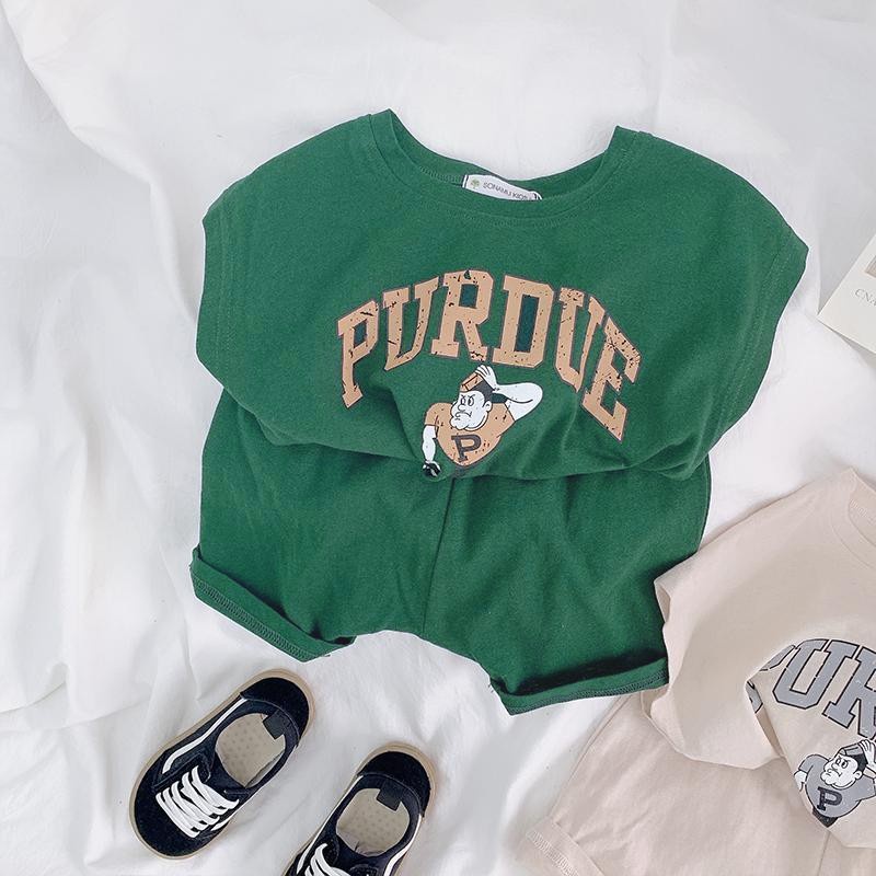 Đồ bộ bé trai ba lỗ AM736 - đồ bộ bé gái chất cotton đũi TTR230