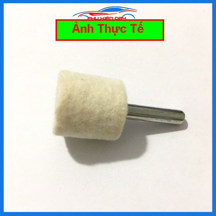 Đầu len đánh bóng kim loại hình trụ 21x21mm chân 6mm