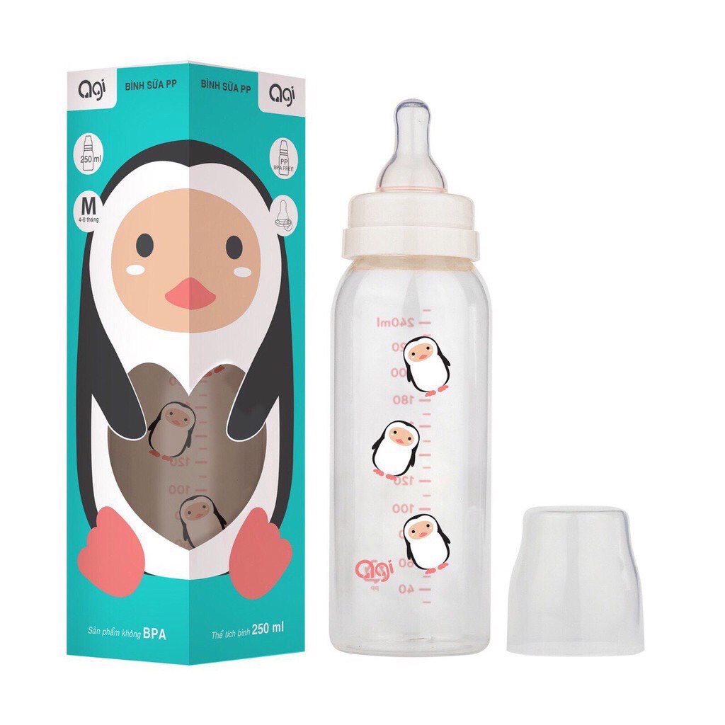 [CHÍNH HÃNG] BÌNH SỮA AGI CỔ HẸP NHỰA PP ( MẪU MỚI) 60ML - 140ML - 250ML