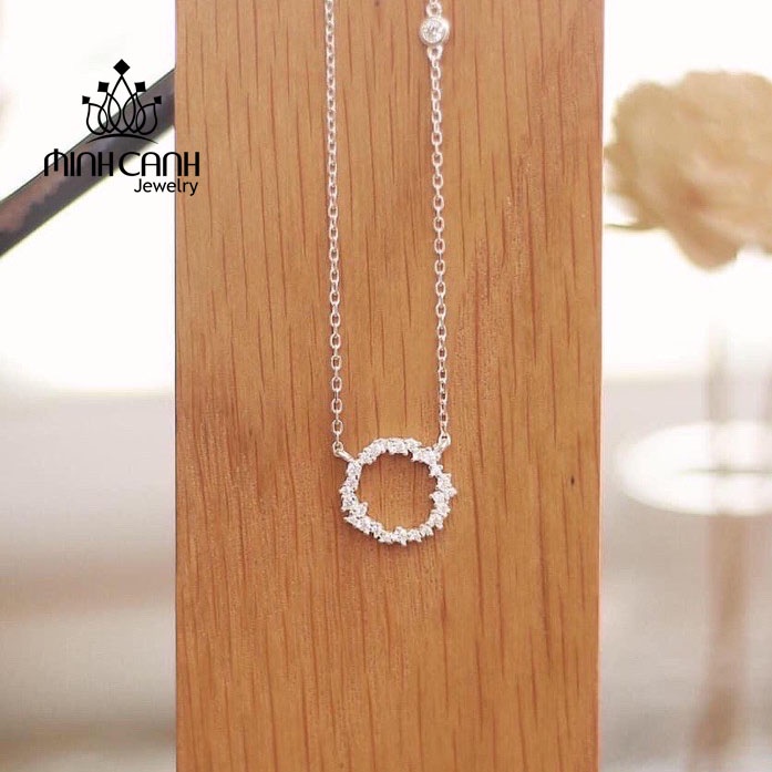 Dây Chuyền Bạc Ta Viền Tròn Đính Đá Dây Mảnh - Minh Canh Jewelry