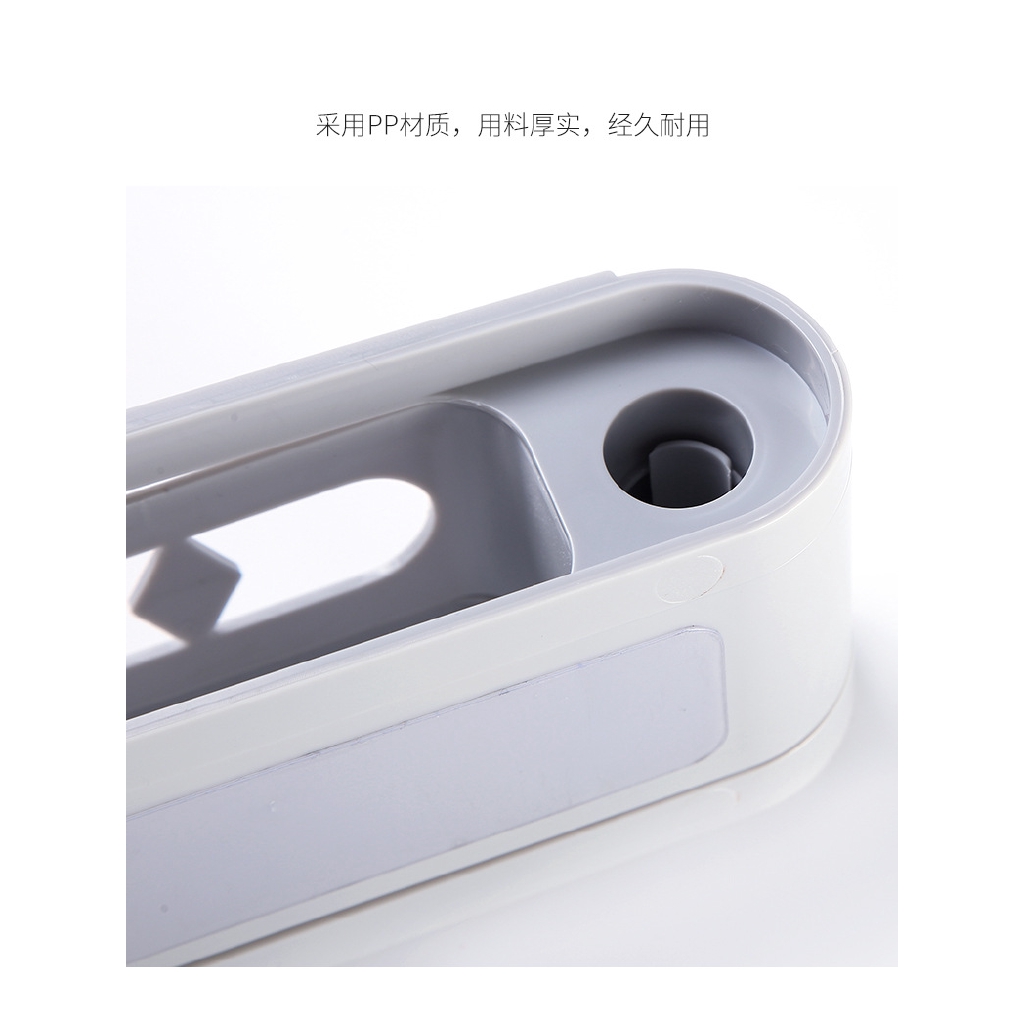 Hole-free rotating wall-mounted shoe rack in the bathroom.