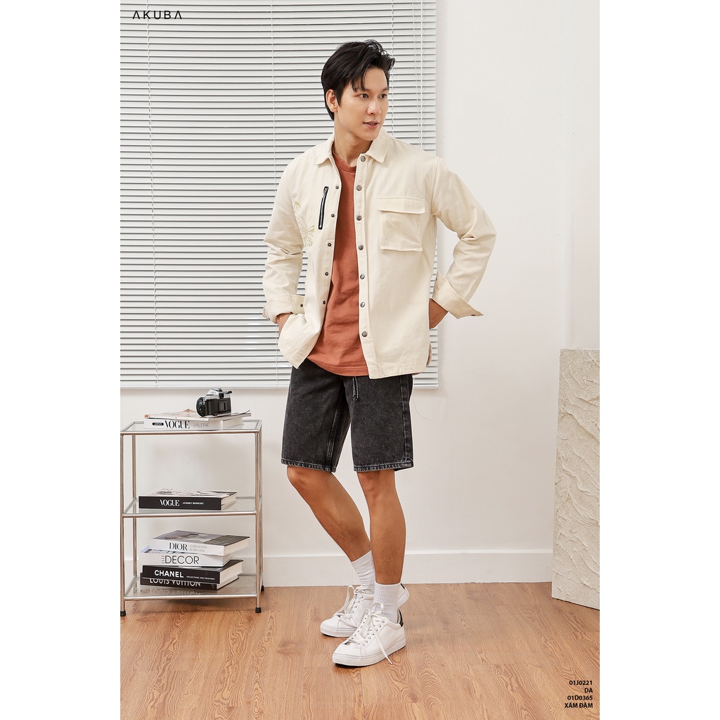Áo khoác kaki nam Akuba, phong cách thể thao năng động, chất vải dày đứng form 01J0221