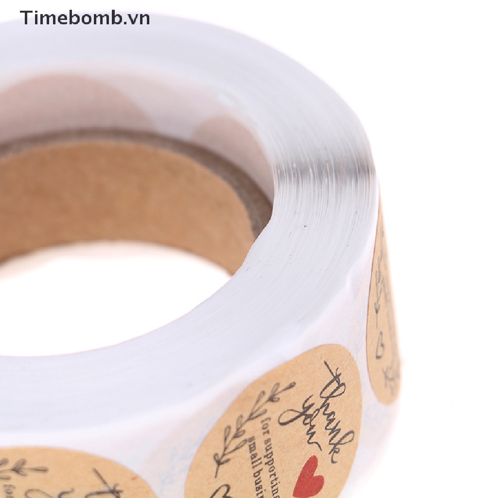 Set 500 Miếng Dán Tròn In Chữ Thank You Trang Trí Thủ Công