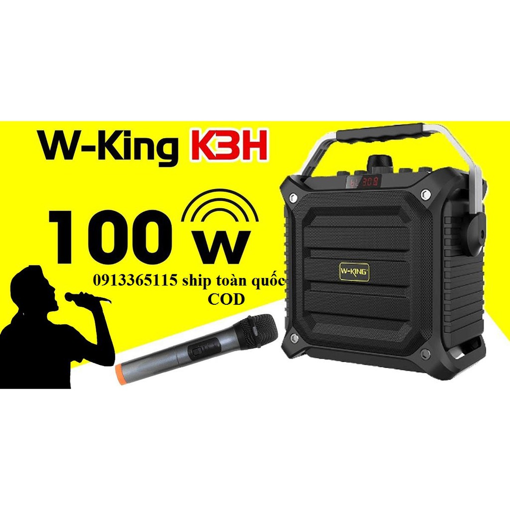 WKing K3H Loa Kéo Không Dây 100W Mẫu 2019 + Tặng Kèm Mic