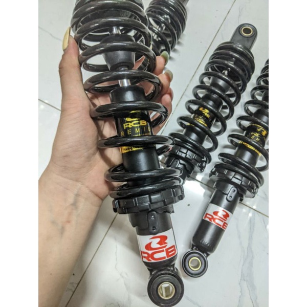 Phuộc RCB tem vàng full đen 33cm gắn Dream Wave Elegant Galaxy Future neo x Axelo Cub và các dòng xe điện