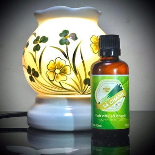 Combo đèn xông tinh dầu + tinh dầu sả chanh nguyên chất 50ml