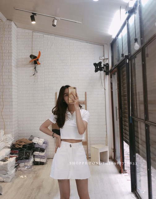 Áo croptop cổ đức nhiều màu hót 2020 ( hình shop tự chụp ) | BigBuy360 - bigbuy360.vn