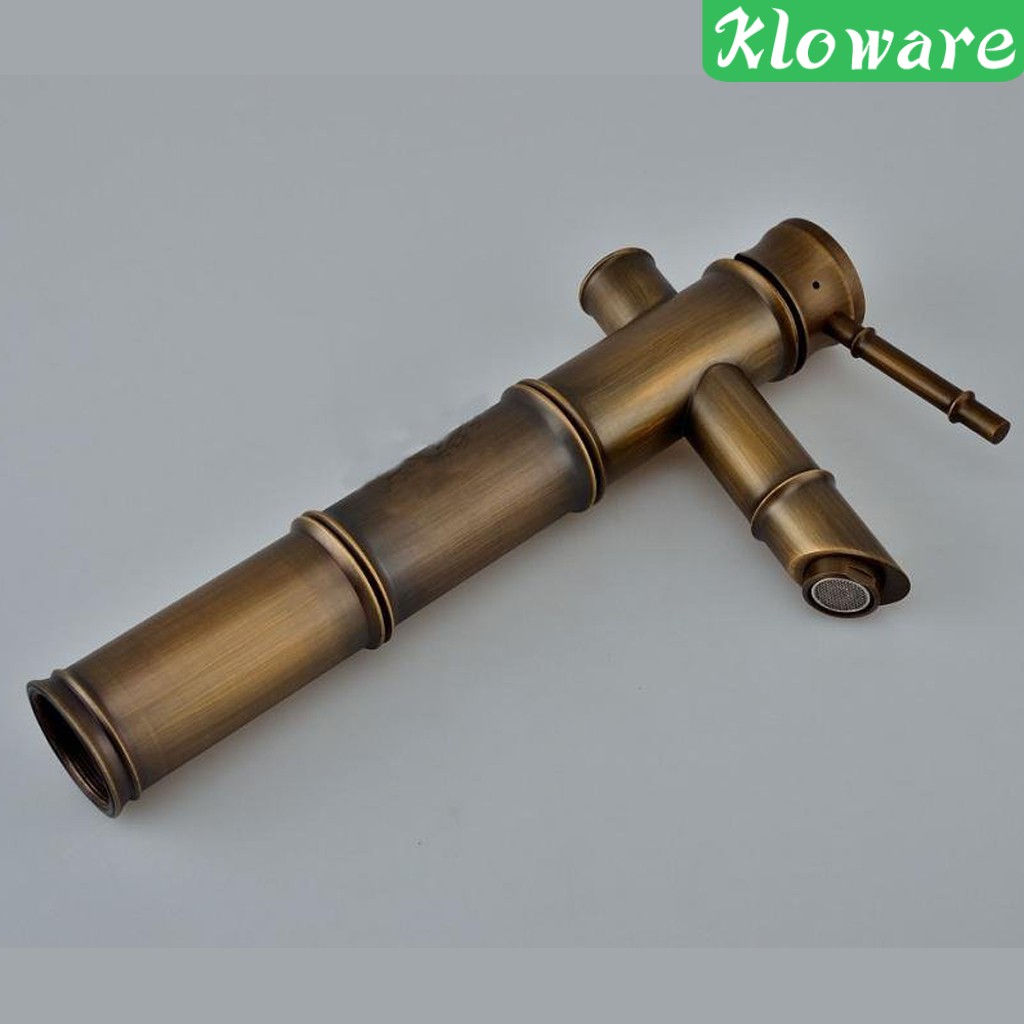 Vòi Nước Bồn Rửa Mặt Bằng Đồng Thau Hình Cây Tre Cổ Điển #2