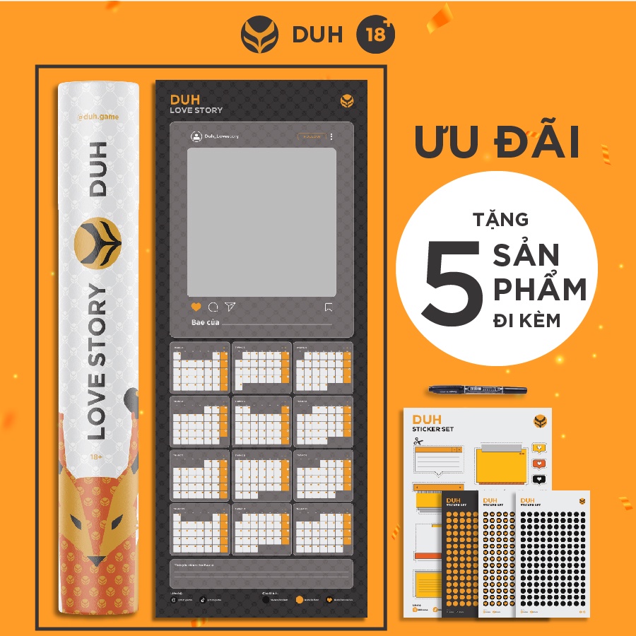 LOVE STORY lịch tình yêu quà tặng dành cho cặp đôi IN ẢNH CÁ NHÂN DUH GAME