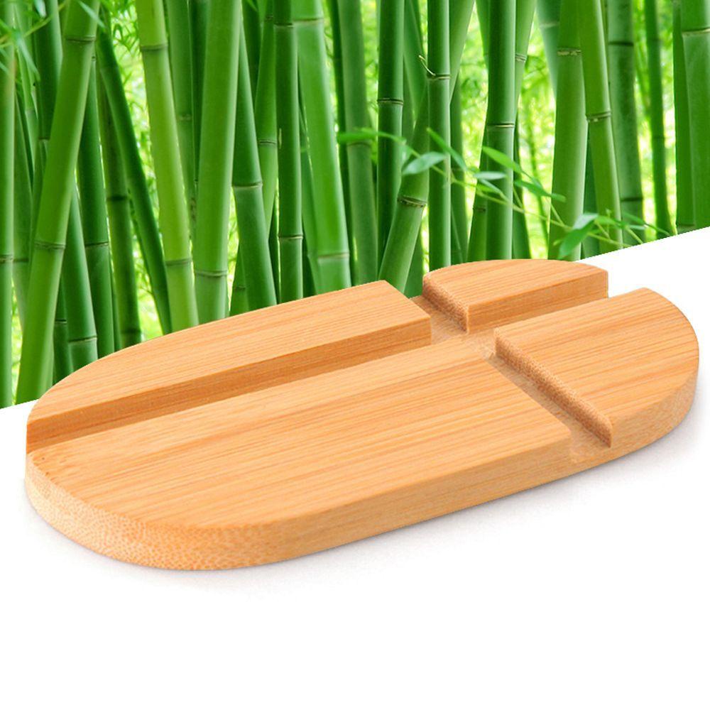 Giá Đỡ Điện Thoại / Máy Tính Bảng Bằng Gỗ Tre Để Bàn Tiện Dụng