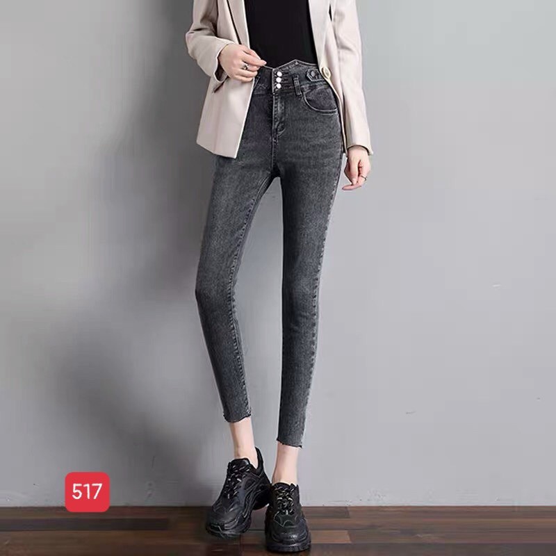 Quần Jean Nữ Lưng Cao 💖FREESHIP💖 Quần Bò Nữ Co Giãn mẫu mới thời trang Hàn Quốc Lady Fashion - QJNUM517