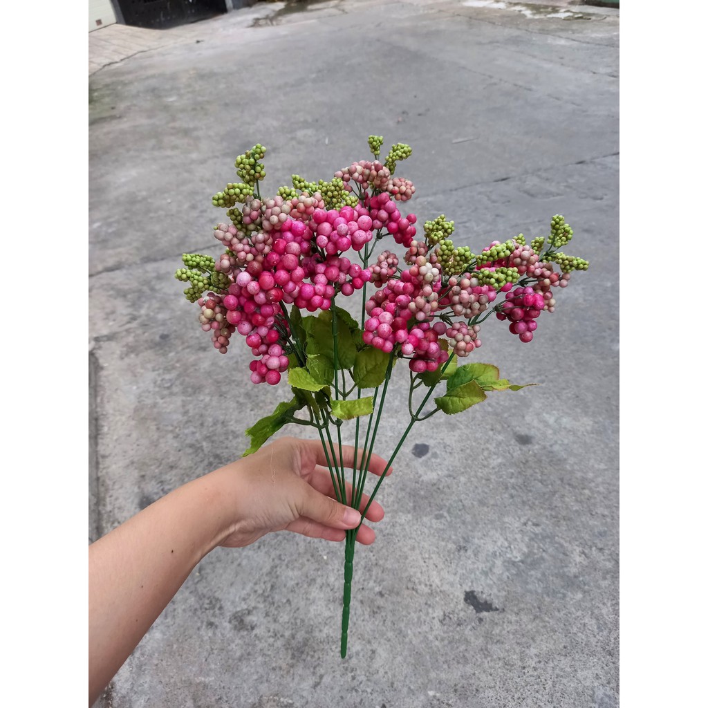 1 Bụi kim ngân lượng giả 7 nhánh - Hoa giả - Hương Flower