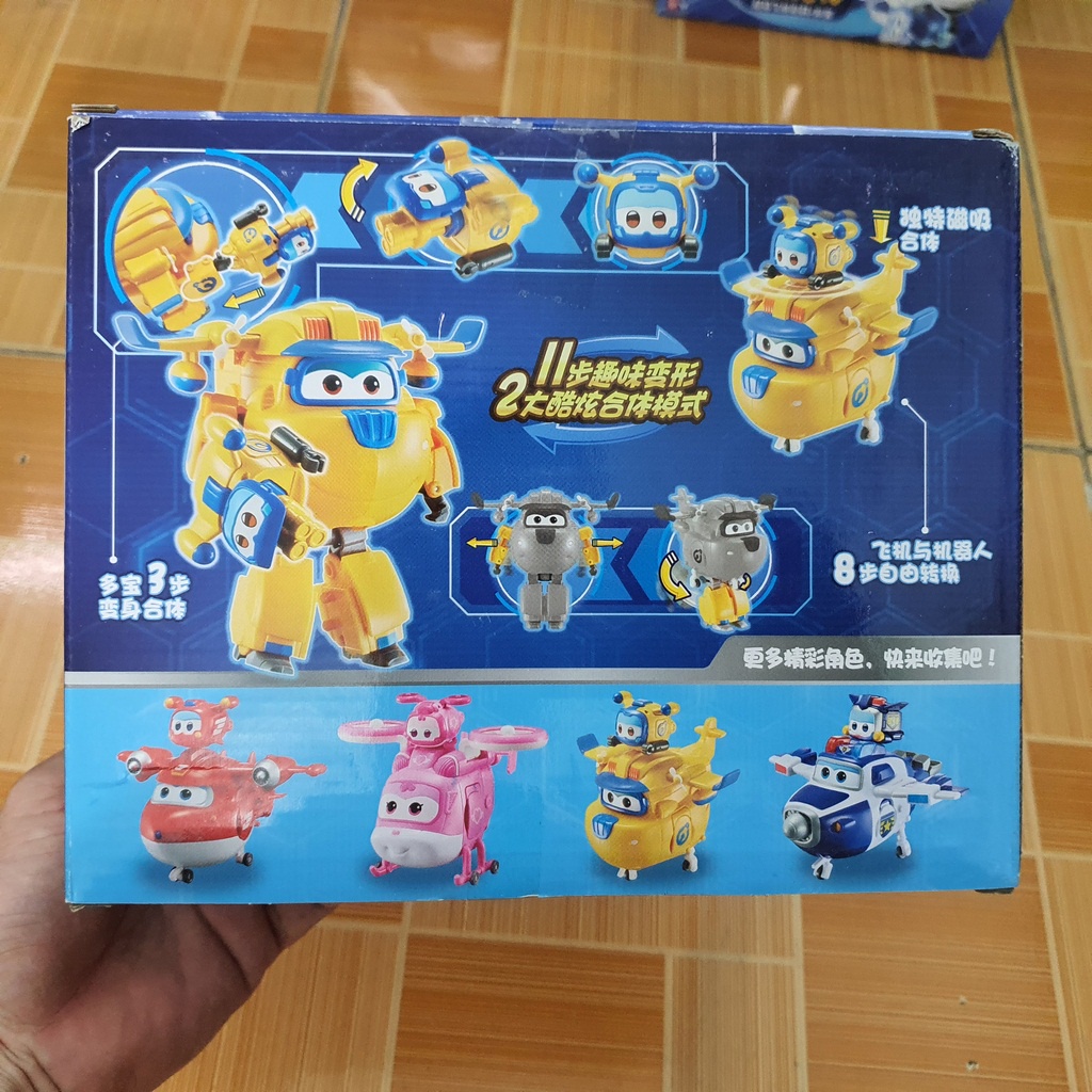 Bộ mô hình super wings Máy bay robot Donnie và thú cưng đồ chơi trẻ em