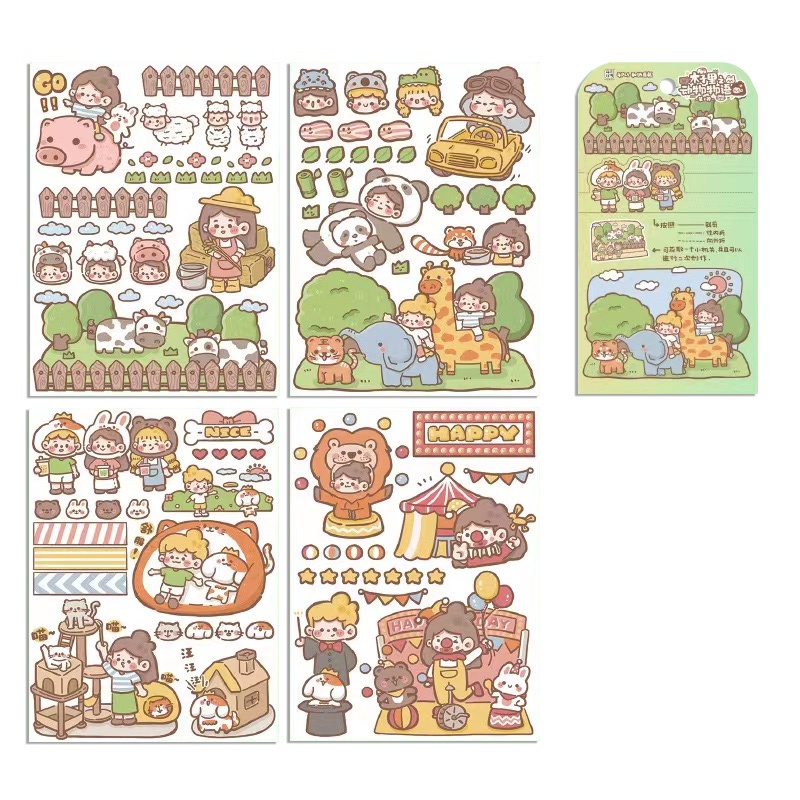 1 Gói  Muzili series Phim Hoạt Hình Dán Trang Trí DIY