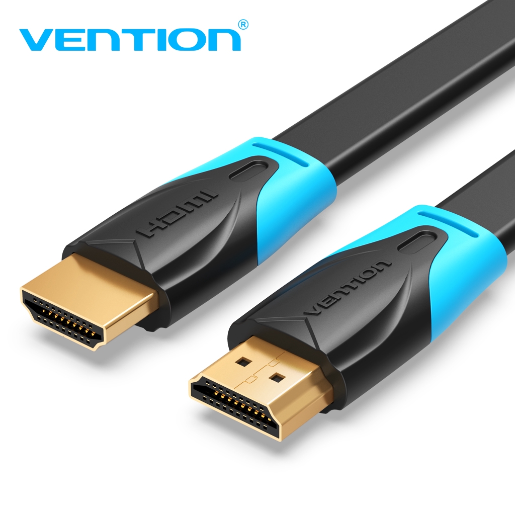 Dây Cáp HDMI VENTION 3D 4K Tốc Độ Cao Dạng Dẹt Đầu Mạ Vàng Cho Notebook/Máy Chiếu/TV/VR