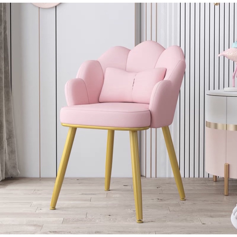 Ghê nỉ ngồi bàn trang điểm phong cách bắc âu tặng kèm nơ