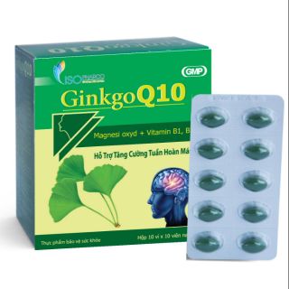 Combo 2 hôp bổ não Ginkgo Q10 của Iso Pharco_ Hỗ trợ tăng cường tuần hoàn máu não.