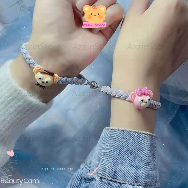 Vòng Tay Đôi Gấu Nâu Và Gấu Hồng Có Nam Châm Hút Nhau Hoạt Hình Dễ Thương Cho Cặp Đôi Độc Đáo Đáng Yêu Azzin Store.
