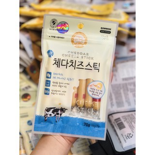 Xúc xích phô mai Cheddar, Mozzarella  Bowwow cho chó 70g Hàn quốc