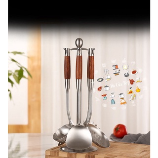 Xạn xào vá canh inox 304 cán gỗ có lỗ treo cao cấp nhiều kiểu dáng