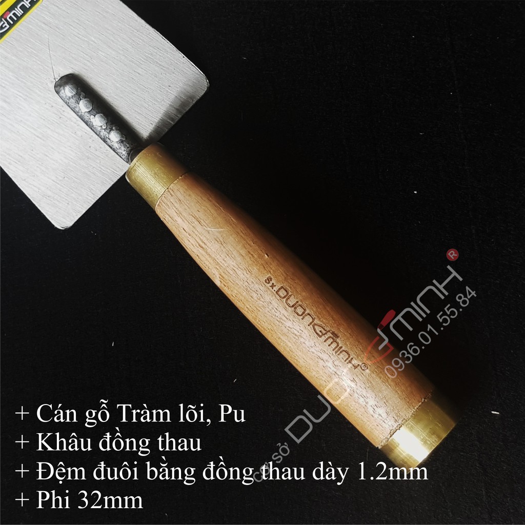 BAY ĐẾ VÀNG - Cán 2 đầu đồng - DƯƠNG MINH - thép lưỡi cưa, cao cấp, xây dựng, xây tô, làm vườn