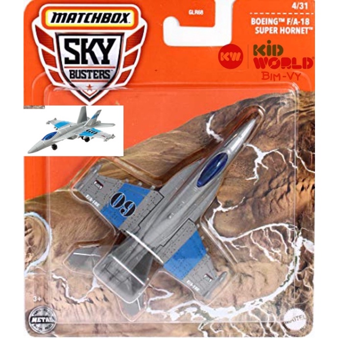 Máy bay mô hình Matchbox Sky Busters Series Boeing F/A-18 Super Hornet GWK46.