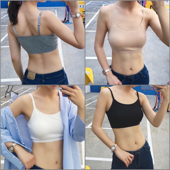 Áo Thun Thể Thao Hai Dây Có Đệm Ngực Thời Trang Hàn Quốc Cho Nữ