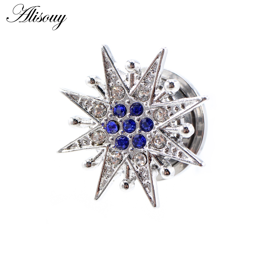 Bộ 2 Khuyên Nong Tai Bằng Thép Không Gỉ Hình Hoa / Mặt Trăng / Đồng Hồ / Ngôi Sao