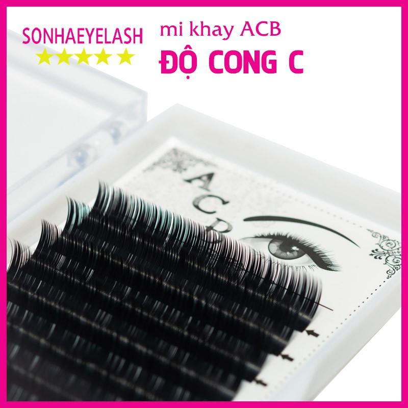 Mi khay độ cong C, chất silk Hàn, mềm dễ bắt keo, dùng để nối volume, classic, Mi Sơn Hà - ACB