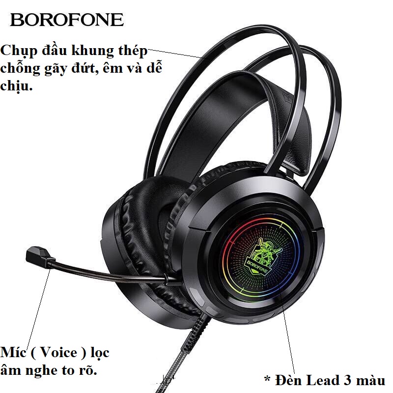 Tai Nghe Máy tính Chụp tai Chơi game có míc Tai Siêu Bass Bo103