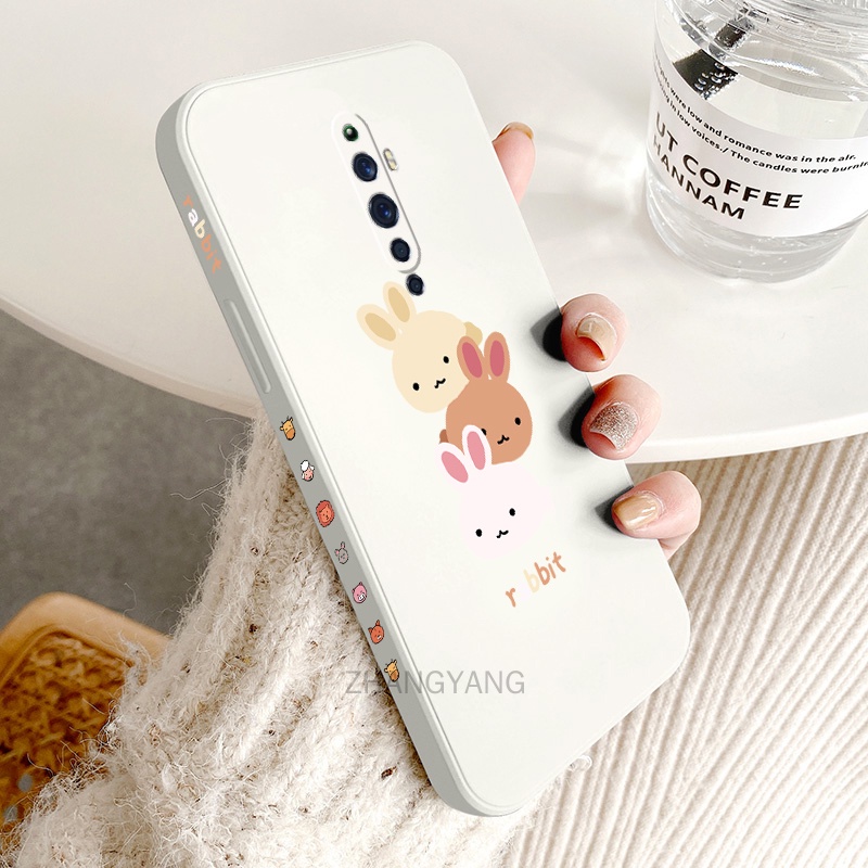ốp lưng oppo reno2 f reno 2 reno Ốp Điện Thoại TPU Silicone Hình Ba Chú Thỏ Đáng Yêu Kèm Dây Đeo Cho oppo reno2 f reno 2 reno
