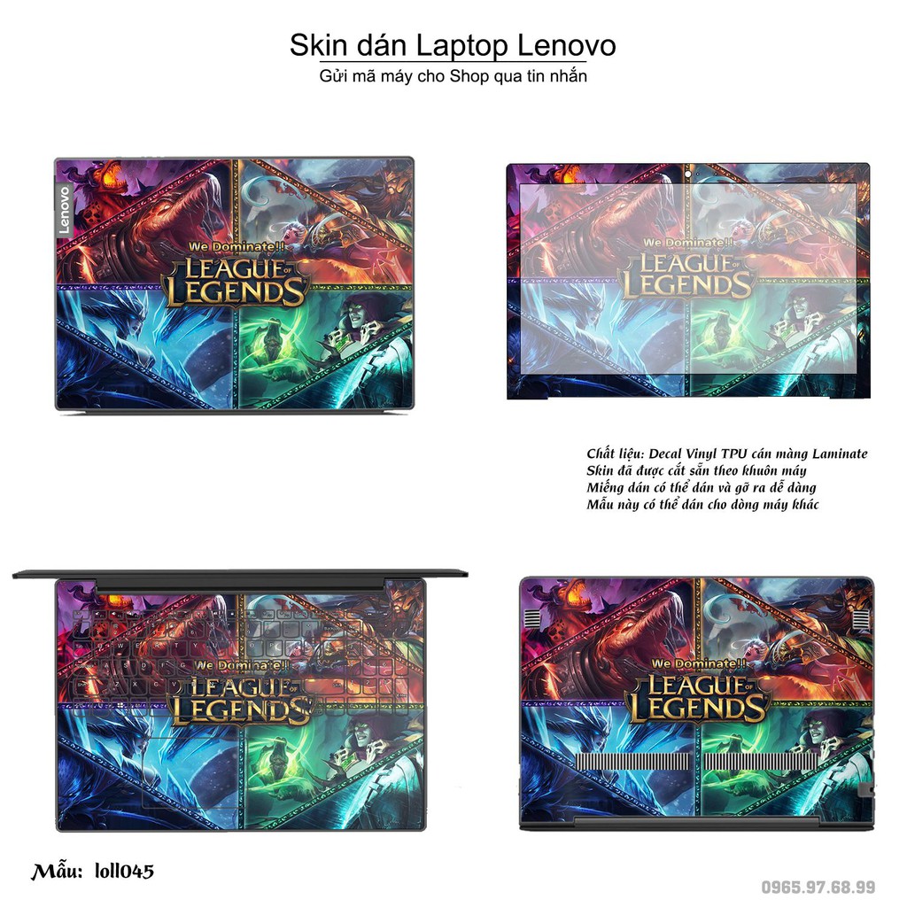 Skin dán Laptop Lenovo in hình Liên Minh Huyền Thoại nhiều mẫu 6 (inbox mã máy cho Shop)