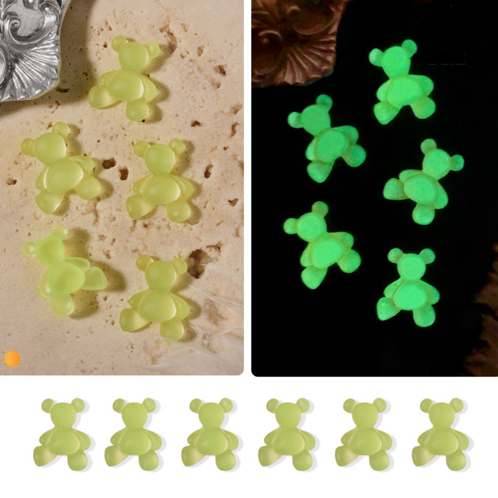 Set 8 Phụ Kiện Dạ Quang Trang Trí Móng Tay Nghệ Thuật DIY