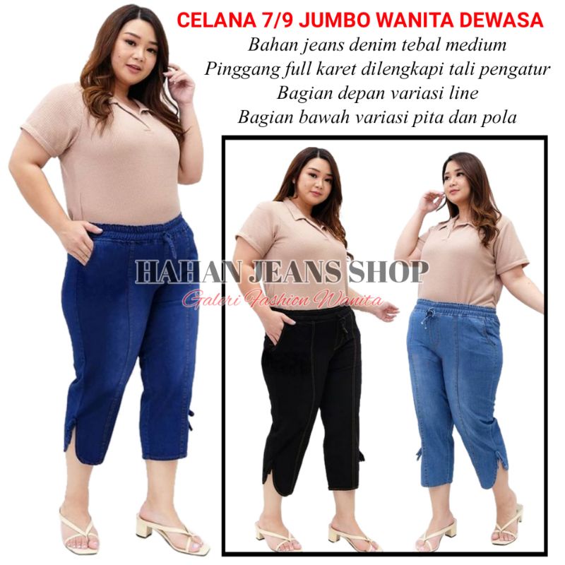 Quần Jean Dài 7 / 9 Jumbo XL-4XL Eo Cao Dày Xẻ Tà Bên Hông Dành Cho Nữ Tuổi Teen Và Người Lớn XXL XXL XXL