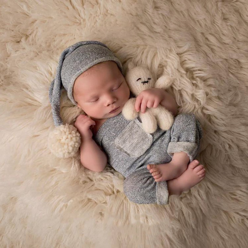 BB Baby Muslin Hat &amp; Pants Set Photo  Props Outfit Clothes for Newborn Boy