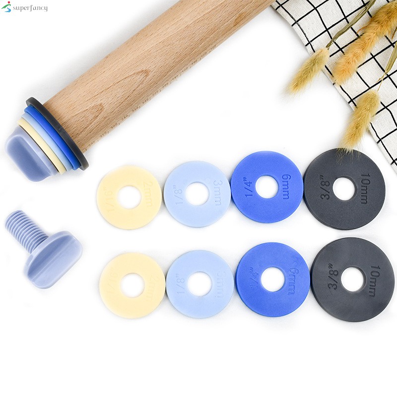 Professional Kitchen Rolling Pin Non Stick Roller with Removable Thickness  Measuring Rings Adjustable Size Guides Roll